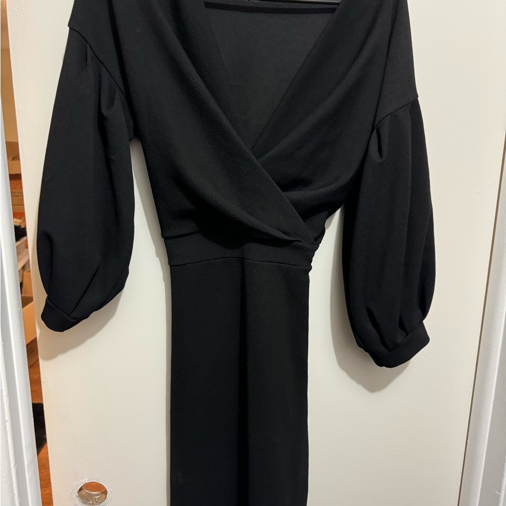 Black lantern sleeve dress